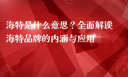 海特是什么意思？全面解读海特品牌的内涵与应用_https://cj002.lansai.wang_理财问答_第1张