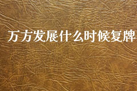 万方发展什么时候复牌_https://cj002.lansai.wang_期货问答_第1张