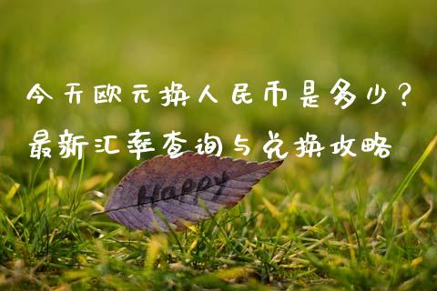 今天欧元换人民币是多少？最新汇率查询与兑换攻略_https://cj002.lansai.wang_财经百问_第1张