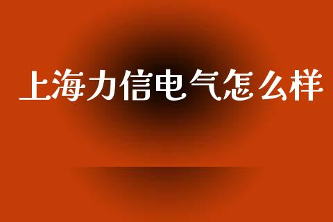 上海力信电气怎么样_https://cj002.lansai.wang_金融问答_第1张