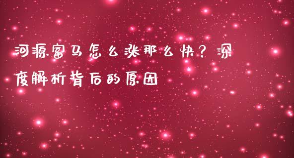 河源富马怎么涨那么快？深度解析背后的原因_https://cj002.lansai.wang_金融问答_第1张
