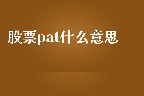 股票pat什么意思_https://cj002.lansai.wang_股市问答_第1张
