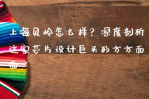 上海贝岭怎么样？深度剖析这家芯片设计巨头的方方面面_https://cj002.lansai.wang_理财问答_第1张