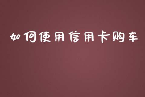 如何使用信用卡购车_https://cj002.lansai.wang_财经问答_第1张