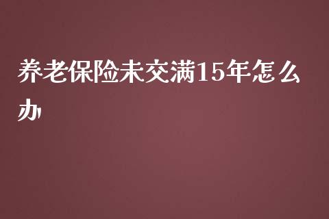 养老保险未交满15年怎么办_https://cj002.lansai.wang_保险问答_第1张