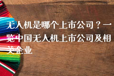 无人机是哪个上市公司？一览中国无人机上市公司及相关企业_https://cj002.lansai.wang_保险问答_第1张