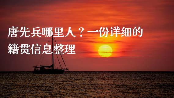 唐先兵哪里人？一份详细的籍贯信息整理_https://cj002.lansai.wang_会计问答_第1张
