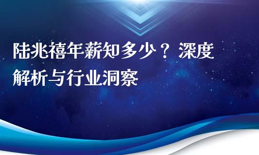 陆兆禧年薪知多少？ 深度解析与行业洞察_https://cj002.lansai.wang_会计问答_第1张