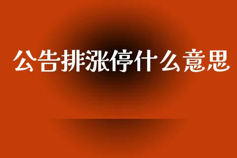 公告排涨停什么意思_https://cj002.lansai.wang_财经百问_第1张