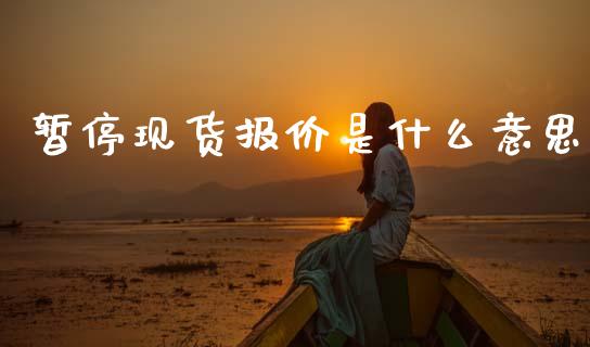 暂停现货报价是什么意思_https://cj002.lansai.wang_期货问答_第1张