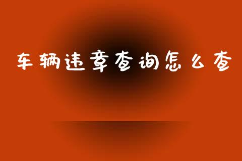 车辆违章查询怎么查_https://cj002.lansai.wang_保险问答_第1张