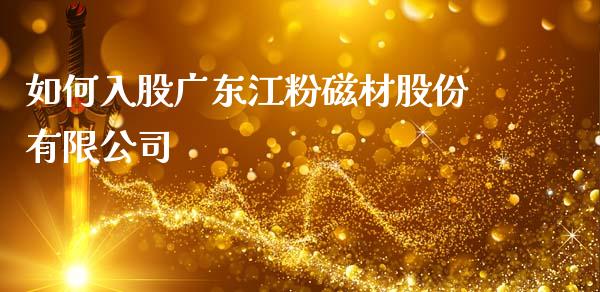 如何入股广东江粉磁材股份有限公司_https://cj002.lansai.wang_理财问答_第1张
