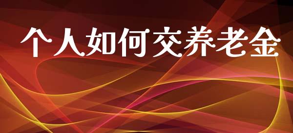 个人如何交养老金_https://cj002.lansai.wang_金融问答_第1张