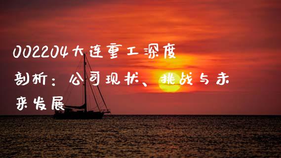 002204大连重工深度剖析：公司现状、挑战与未来发展_https://cj002.lansai.wang_期货问答_第1张