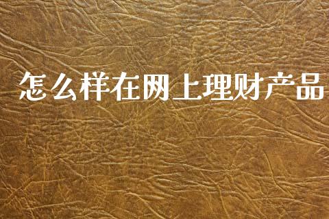 怎么样在网上理财产品_https://cj002.lansai.wang_理财问答_第1张