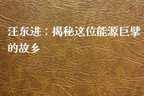 汪东进：揭秘这位能源巨擘的故乡_https://cj002.lansai.wang_会计问答_第1张