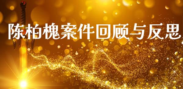 陈柏槐案件回顾与反思_https://cj002.lansai.wang_期货问答_第1张