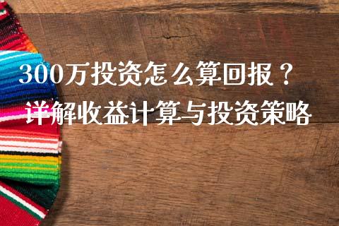 300万投资怎么算回报？ 详解收益计算与投资策略_https://cj002.lansai.wang_金融问答_第1张