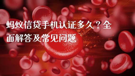蚂蚁信贷手机认证多久？全面解答及常见问题_https://cj002.lansai.wang_期货问答_第1张