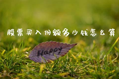 股票买入份额多少钱怎么算_https://cj002.lansai.wang_理财问答_第1张