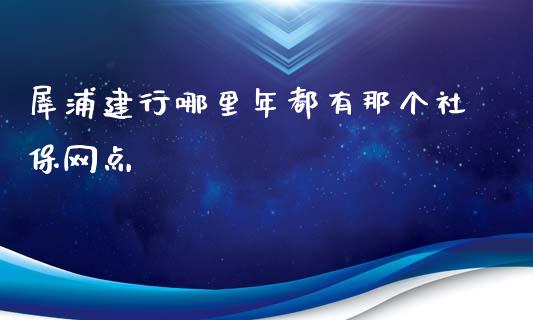 犀浦建行哪里年都有那个社保网点_https://cj002.lansai.wang_理财问答_第1张