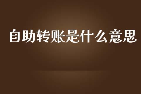 自助转账是什么意思_https://cj002.lansai.wang_金融问答_第1张