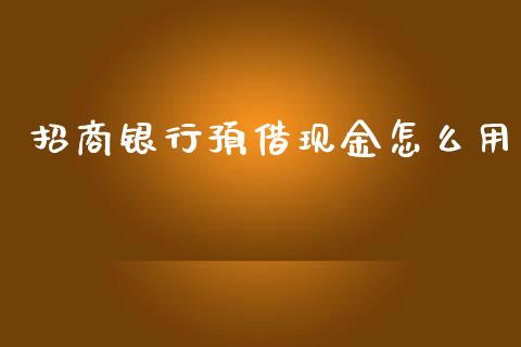 招商银行预借现金怎么用_https://cj002.lansai.wang_金融问答_第1张