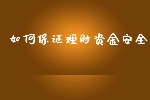 如何保证理财资金安全_https://cj002.lansai.wang_会计问答_第1张