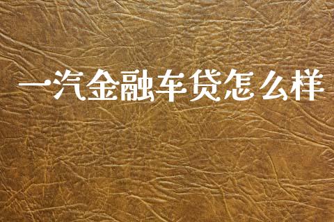 一汽金融车贷怎么样_https://cj002.lansai.wang_股市问答_第1张
