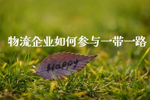 物流企业如何参与一带一路_https://cj002.lansai.wang_财经问答_第1张