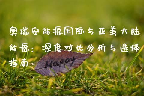奥瑞安能源国际与亚美大陆能源：深度对比分析与选择指南_https://cj002.lansai.wang_会计问答_第1张