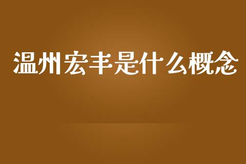 温州宏丰是什么概念_https://cj002.lansai.wang_期货问答_第1张