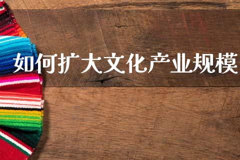 如何扩大文化产业规模_https://cj002.lansai.wang_保险问答_第1张