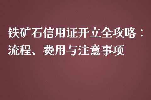 铁矿石信用证开立全攻略：流程、费用与注意事项_https://cj002.lansai.wang_理财问答_第1张