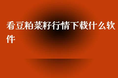 看豆粕菜籽行情下载什么软件_https://cj002.lansai.wang_期货问答_第1张