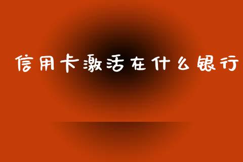 信用卡激活在什么银行_https://cj002.lansai.wang_金融问答_第1张