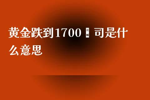 黄金跌到1700盎司是什么意思_财经问答_第1张_财经百问网 黄金跌到1700盎司是什么意思_https://cj002.lansai.wang_财经问答_第1张