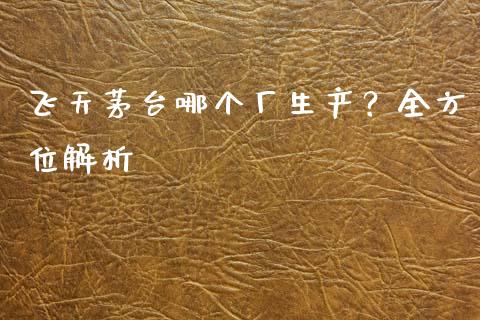 飞天茅台哪个厂生产？全方位解析_https://cj002.lansai.wang_金融问答_第1张