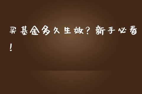 买基金多久生效？新手必看！_https://cj002.lansai.wang_财经问答_第1张