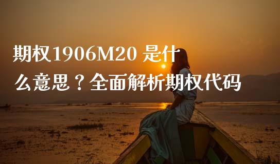 期权1906M20 是什么意思？全面解析期权代码_https://cj002.lansai.wang_财经百问_第1张