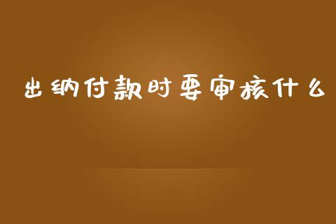 出纳付款时要审核什么_https://cj002.lansai.wang_会计问答_第1张
