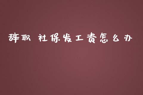 辞职 社保发工资怎么办_https://cj002.lansai.wang_保险问答_第1张