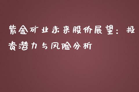 紫金矿业未来股价展望：投资潜力与风险分析_https://cj002.lansai.wang_财经百问_第1张