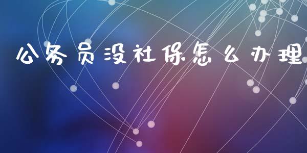 公务员没社保怎么办理_https://cj002.lansai.wang_保险问答_第1张