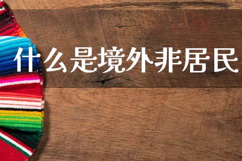 什么是境外非居民_https://cj002.lansai.wang_会计问答_第1张