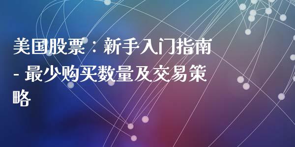 美国股票：新手入门指南 - 最少购买数量及交易策略_https://cj002.lansai.wang_期货问答_第1张