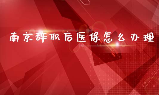南京辞职后医保怎么办理_https://cj002.lansai.wang_保险问答_第1张