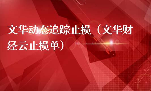 文华动态追踪止损（文华财经云止损单）_https://cj002.lansai.wang_理财问答_第1张