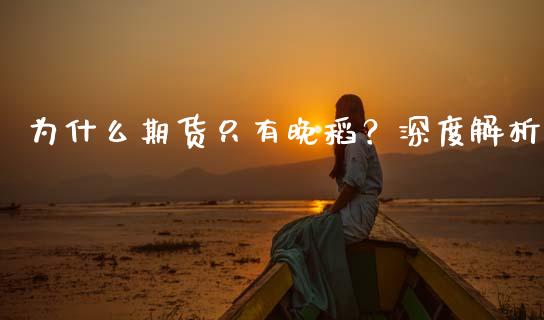 为什么期货只有晚稻？深度解析_https://cj002.lansai.wang_期货问答_第1张