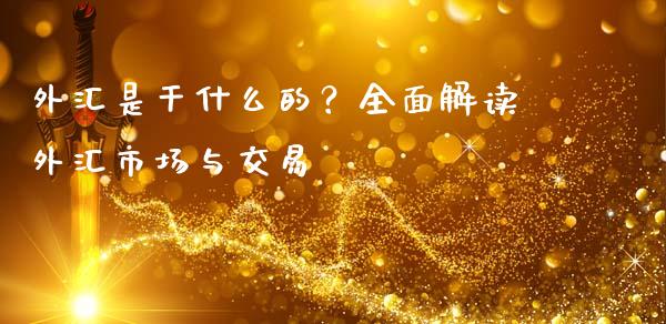 外汇是干什么的?全面解读外汇市场与交易_财经问答_第1张_财经百问网 外汇是干什么的?全面解读外汇市场与交易_https://cj002.lansai.wang_财经问答_第1张